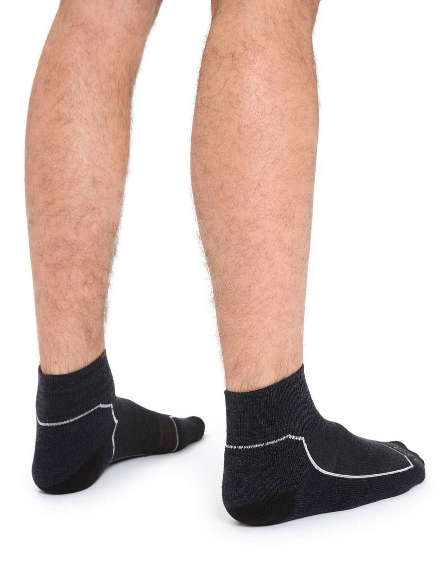 Men's Icebreaker Merino Hike+ Light Mini Socks Jet Heather | CA 1908UZGT